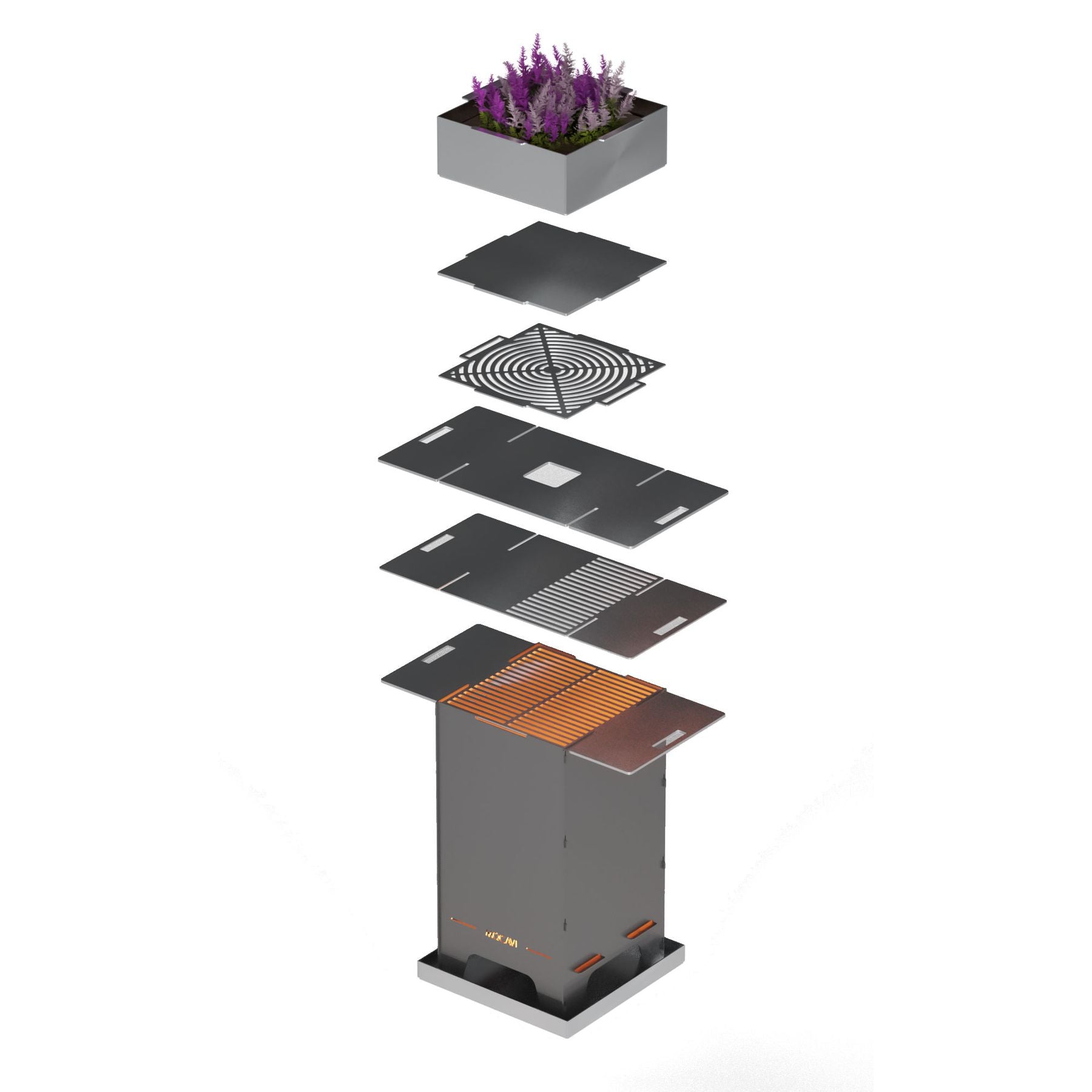 Pflanzschale Edelstahl 36 cm für Feuertonne und Feuerkorb