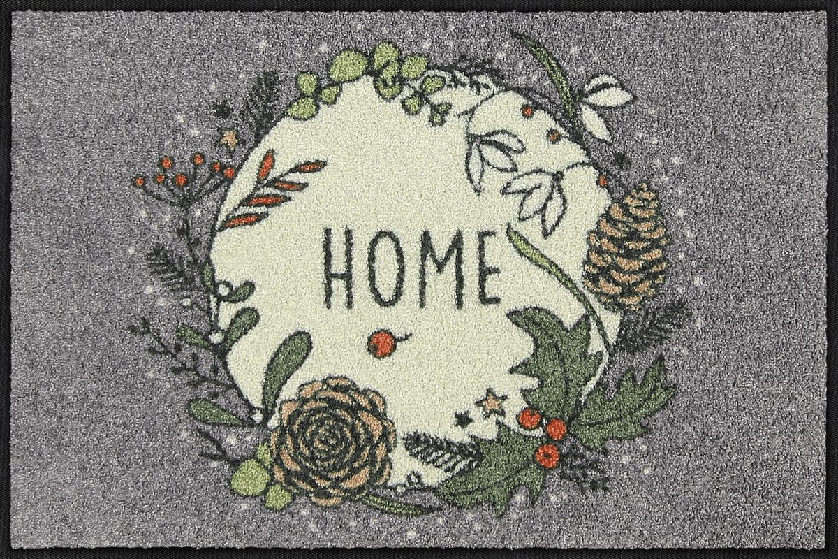 Fußmatte 50x75  Winter Home grey braun