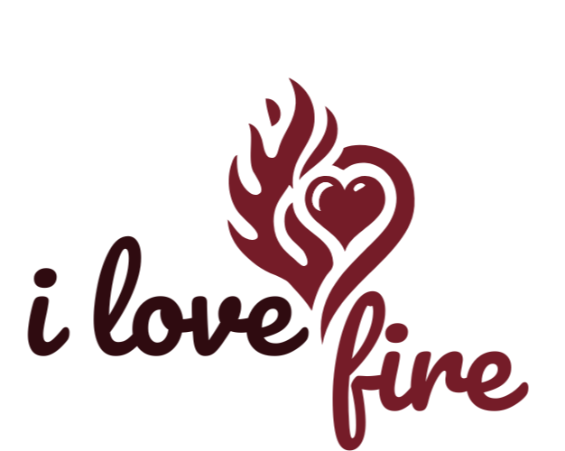 Logo "I love fire" unseres Online-Shops für alles rund um Feuer für Deinen Garten und Terrasse.