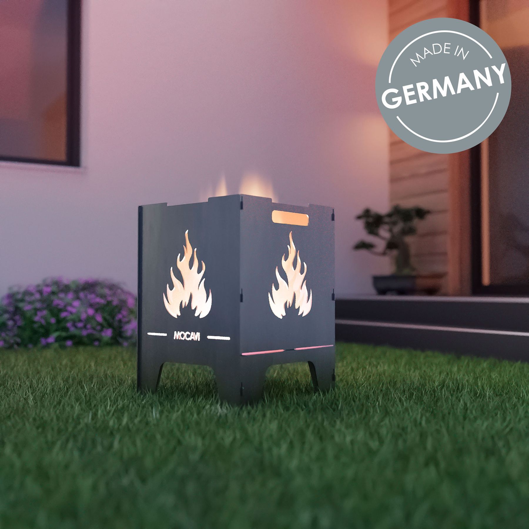 Edelstahl Feuerkorb Flamme 52 cm | 3 mm V2A