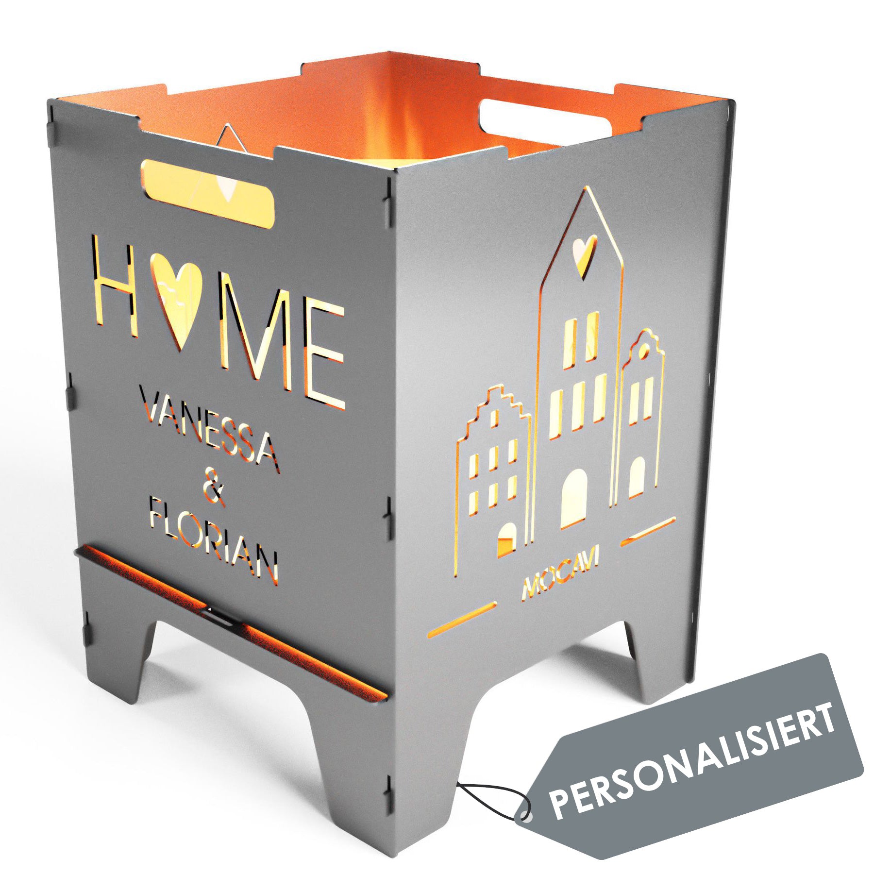 Edelstahl Feuerkorb Home 52 cm | 3 mm V2A personalisiert