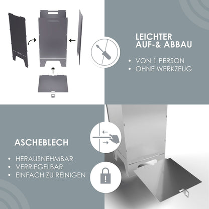 Edelstahl Feuertonne Beste 73 cm | 3 mm V2A personalisiert