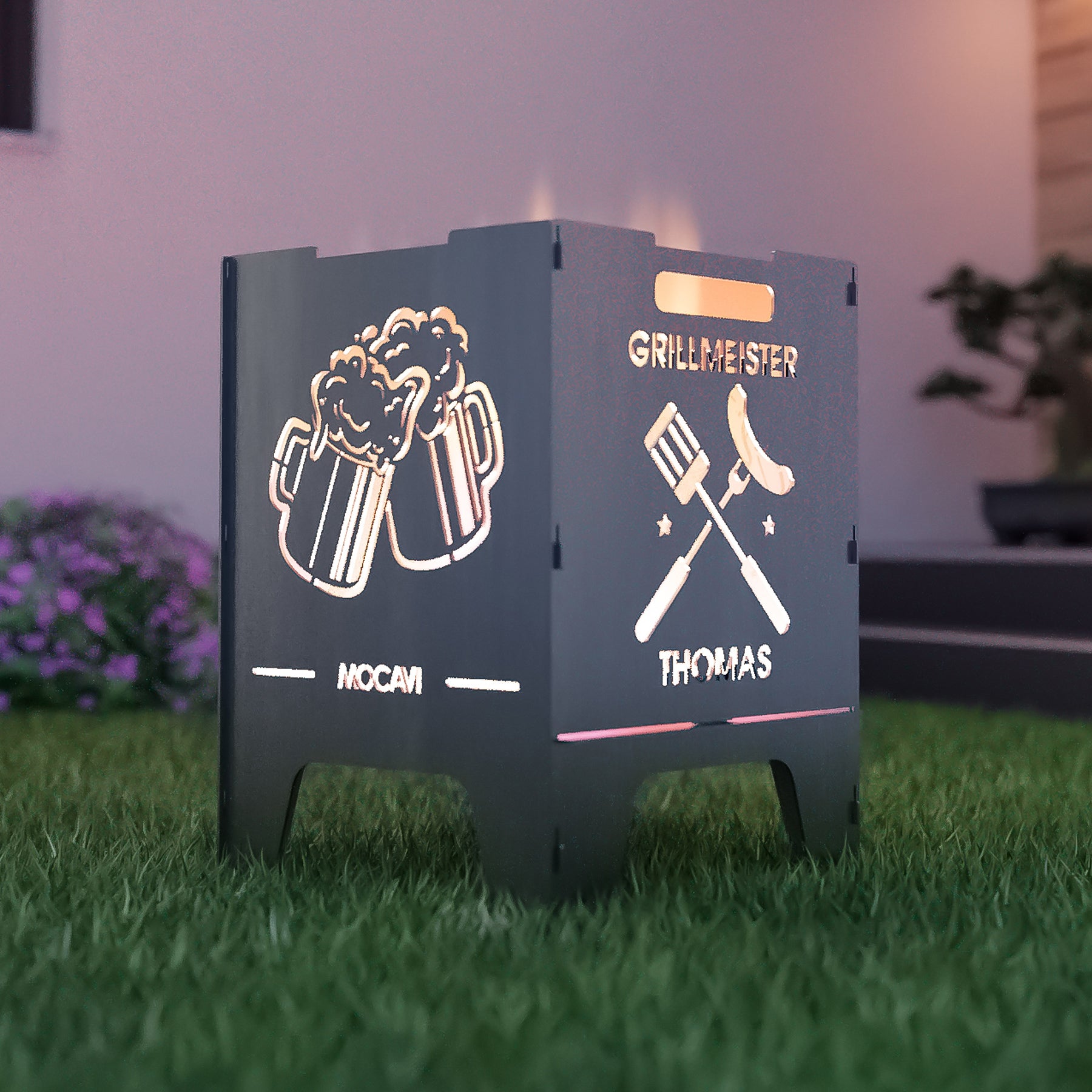 Feuerkorb Grillen 52 cm | 3 mm Stahl personalisiert