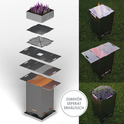 Feuertonne Grillen 73 cm | 3 mm Stahl personalisiert