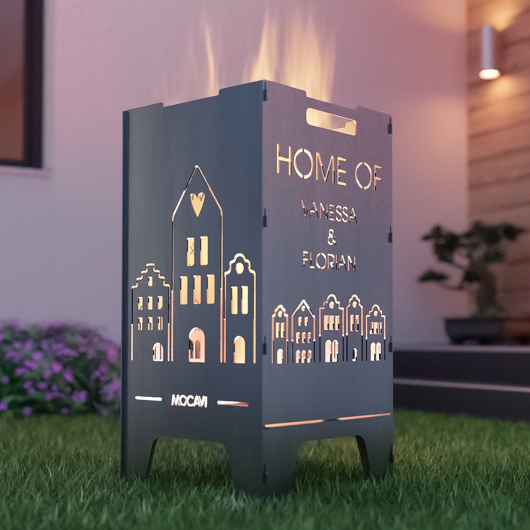 Feuertonne Home 73 cm | 3 mm Stahl personalisiert