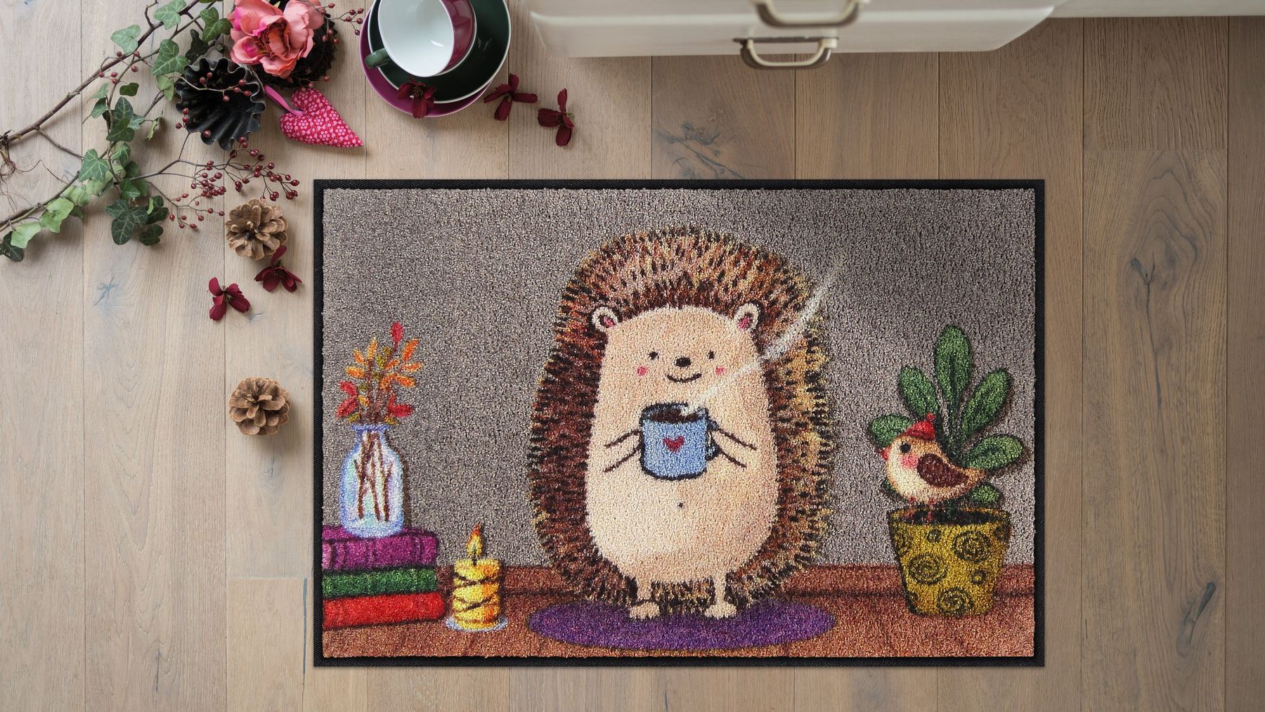 Fußmatte 50x75  Cozy Hedgy bunt