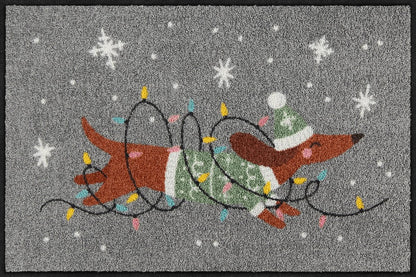 Fußmatte 50x75  Jingle Dog grau