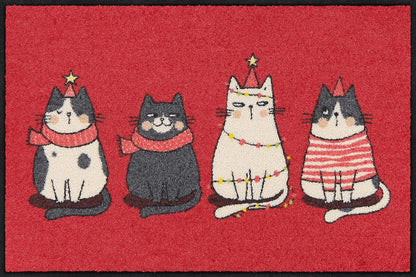 Fußmatte 50x75  Meowy Christmas red anthrazit