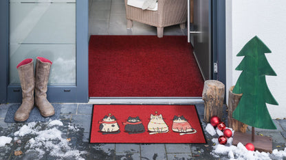 Fußmatte 50x75  Meowy Christmas red anthrazit