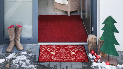 Fußmatte 50x75  Scandi Forest red grau