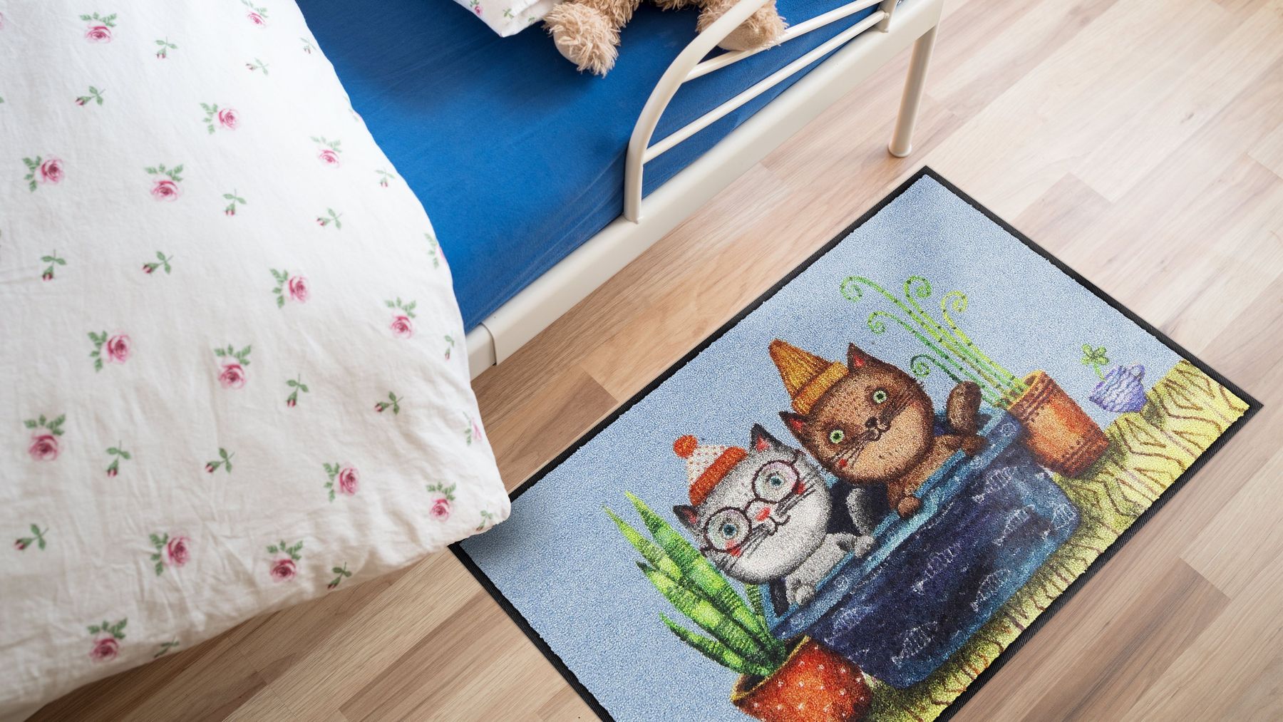 Fußmatte 50x75  Trouble-Cats rot